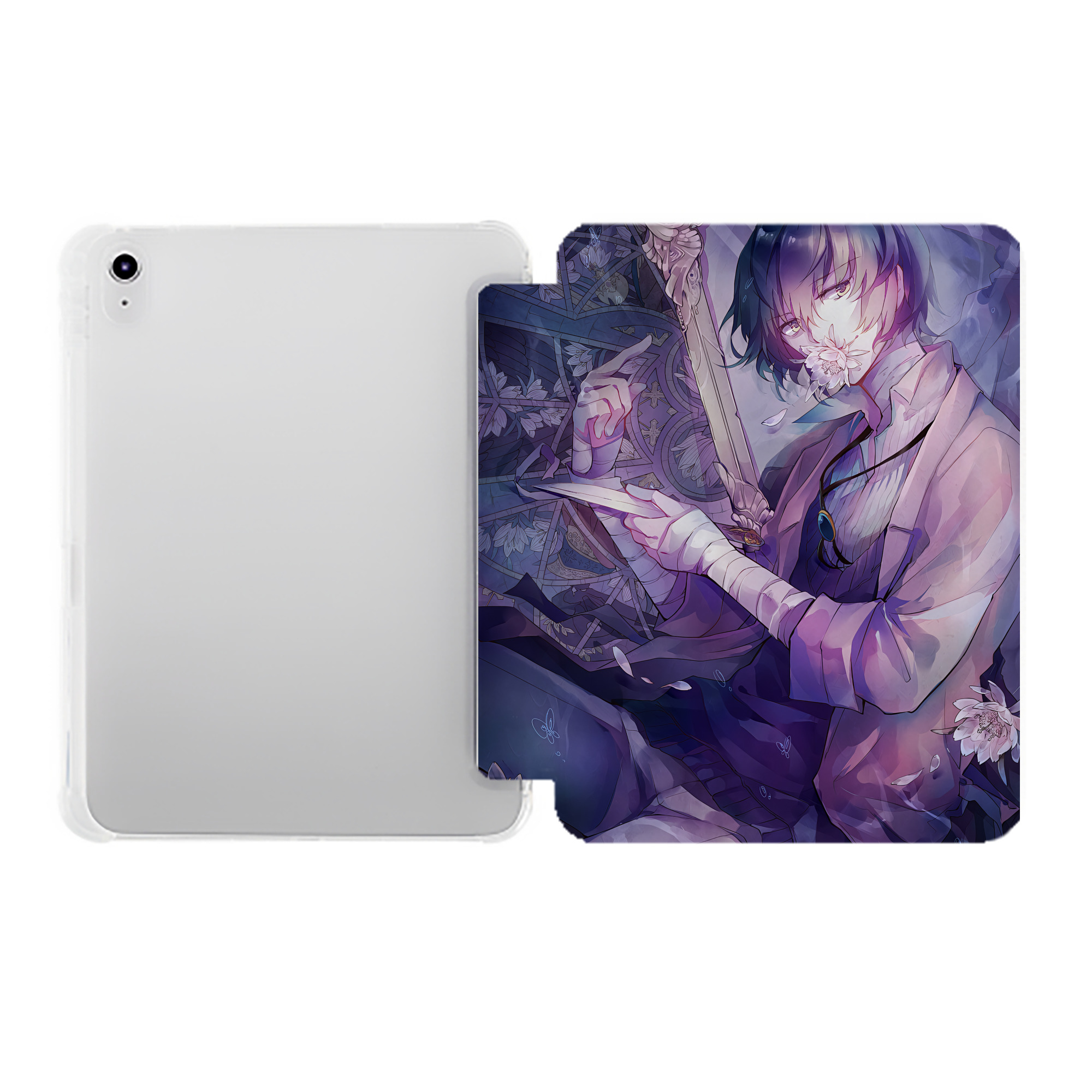 （画像用） 文豪ストレイドッグス Bungo Stray Dogs IPad ケース ペン収納付き 三つ折りスタンド PUレザー×シリコン 対応機種9.5/10.5/10.9インチ